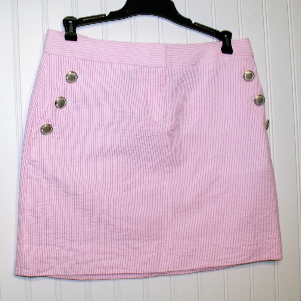 J CREW Pink Seer Sucker mini Skirt